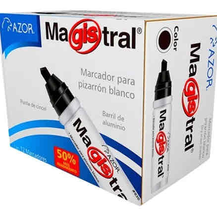 Magistral Aluminio Negro Caja Con 12 Pz