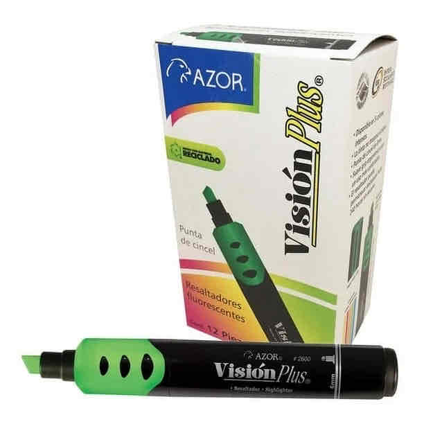 Marcatexto Vision Plus Verde C/12 Pz