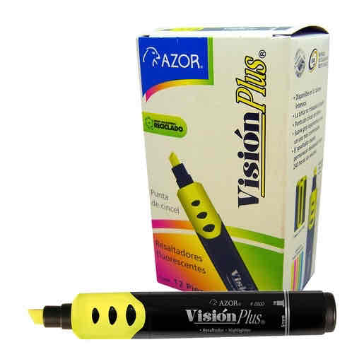 Marcatexto Vision Plus Amarillo C/12 Pz