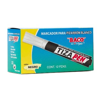 Marcador Para Pizarron Tizapen Negro Baco C/12 Pz