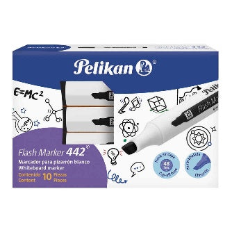 Marcador Para Pizarron Pelika 442 Negro C/10 Pz