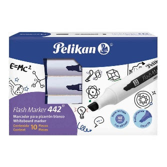 Marcador Para Pizarron Pelika 442 Azul C/10 Pz