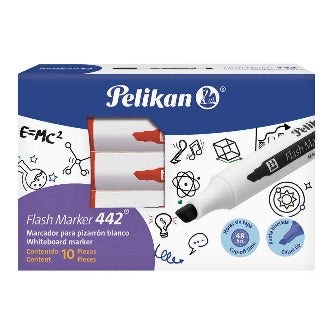Marcador Para Pizarron Pelika 442 Rojo C/10 Pz