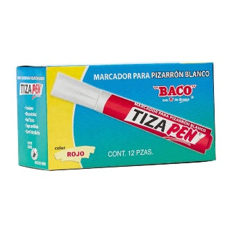 Marcador Para Pizarron Tizapen Rojo Baco C/12 Pz