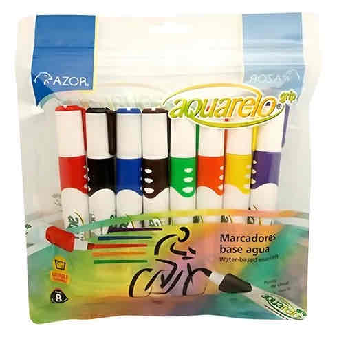 Aquarelo Grip Cartera C/8 Colores Surtidos