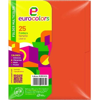 Folder Carta Naranja Intenso Eurocolor P/25 Pz