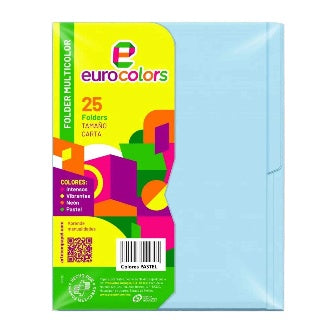 Folder Azul Pasltel P/25 Pz