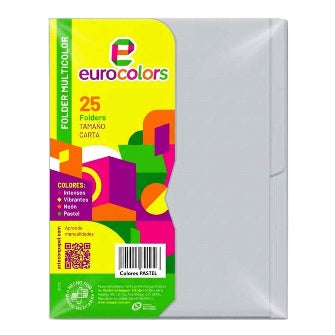 Folder Gris Pasltel P/25 Pz
