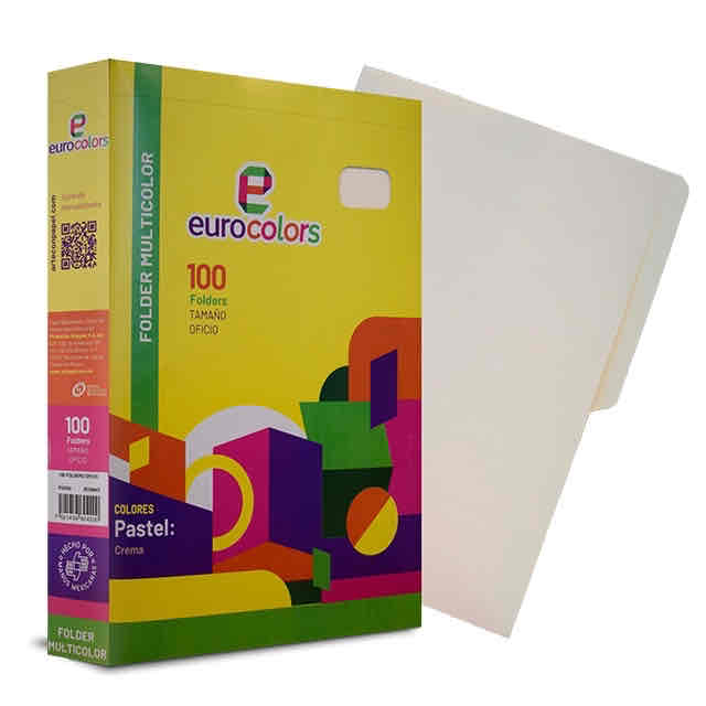 Folder Tamaño Oficio Eurocolors P/100 Pz