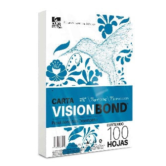 Hoja De Maquina Vision Bond Tamaño Carta 75 Gr P/100 Hojas