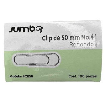 Clip Redondo Jumbo Número 4 De 50 Mm, Caja Con 100