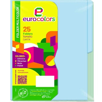 Folder Multicolor Arcoiris Pasltel P/25 Pz