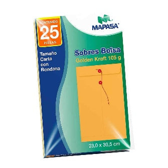 Sobre Bolsa Con Rondana E Hilo Tamaño Carta P/25 Pz