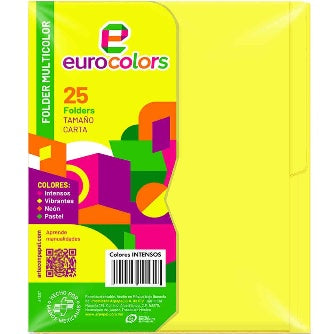 Folder Carta Amarillo Intenso Eurocolor P/25 Pz