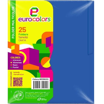 Folder Carta Azul Intenso Eurocolor P/25 Pz