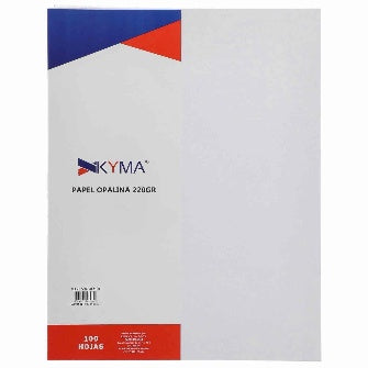 Cartulina Opalina De 220gr Color Blanco P/100 Hojas