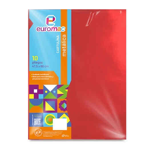 Cartulina Metalica Rojo P/10 Pz