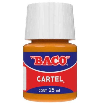Pintura Para Cartel Baco Amarillo Obscuro 25 Ml C/10 Pz