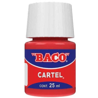 Pintura Para Cartel Baco Rojo Carmin 25 Ml C/10 Pz