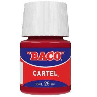 Pintura Para Cartel Baco Rojo Carmesi 25 Ml C/10 Pz