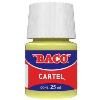 Pintura Para Cartel Baco Amarillo Pastel 25 Ml C/10 Pz