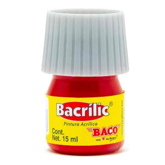 Pintura Acrílica Bacrilic Rojo 15ml C/10 Pz
