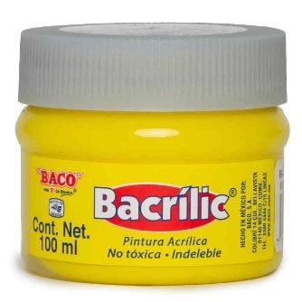 Pintura Acrílica Bacrilic Amarillo Limon De 100 Ml