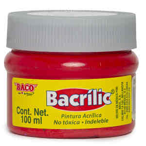 Pintura Acrílica Bacrilic Rojo De 100 Ml
