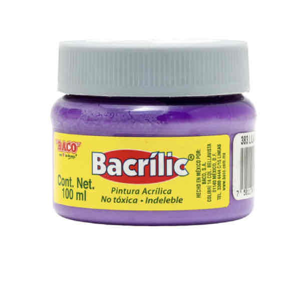 Pintura Acrilica Bacrilic Lila 100 Ml