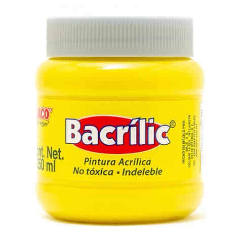 Pintura Acrílica Bacrilic Amarillo Limon De 250 Ml